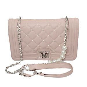Badgley Mischka Blush Letter Lock Crossbody With Bombe & Pearl's Quilted Purse
